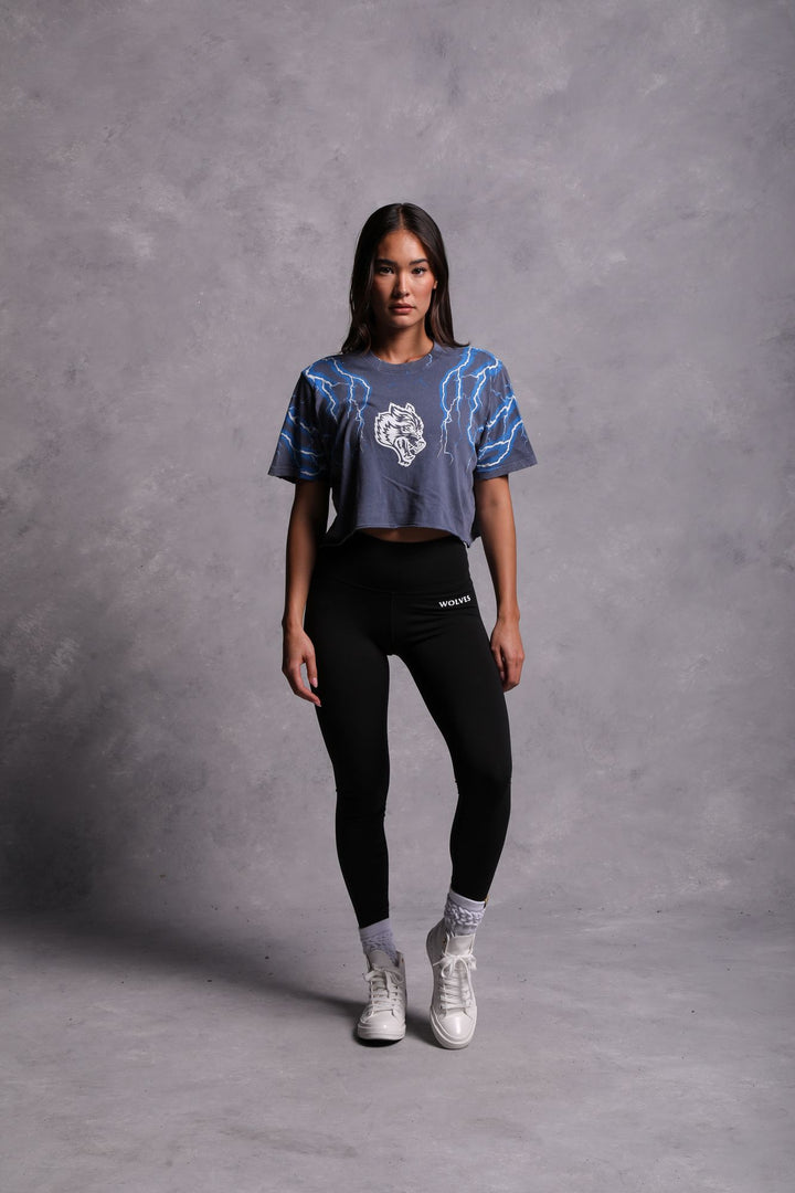Above Us "Premium Vintage" Distressed (Cropped) Tee in Norse Blue
