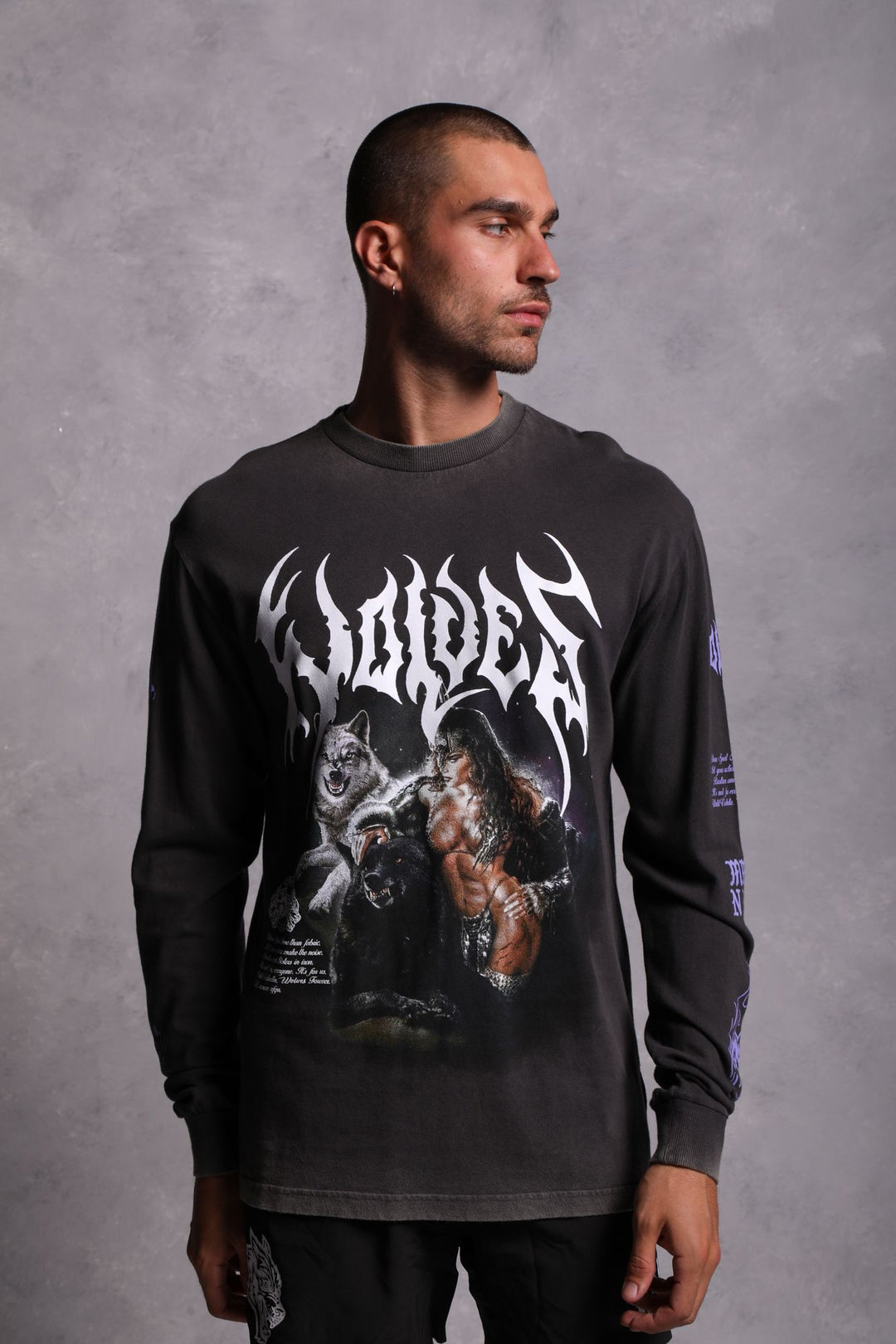 Goddess "Premium Vintage" (LS) Tee in Wolf Gray