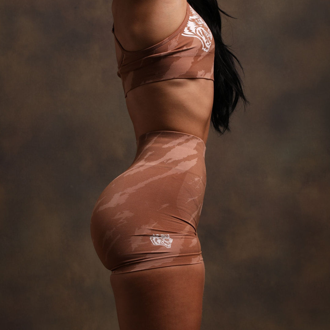 Wolves Forever Seamless Everson Shorts in Desert Rose Native Camo