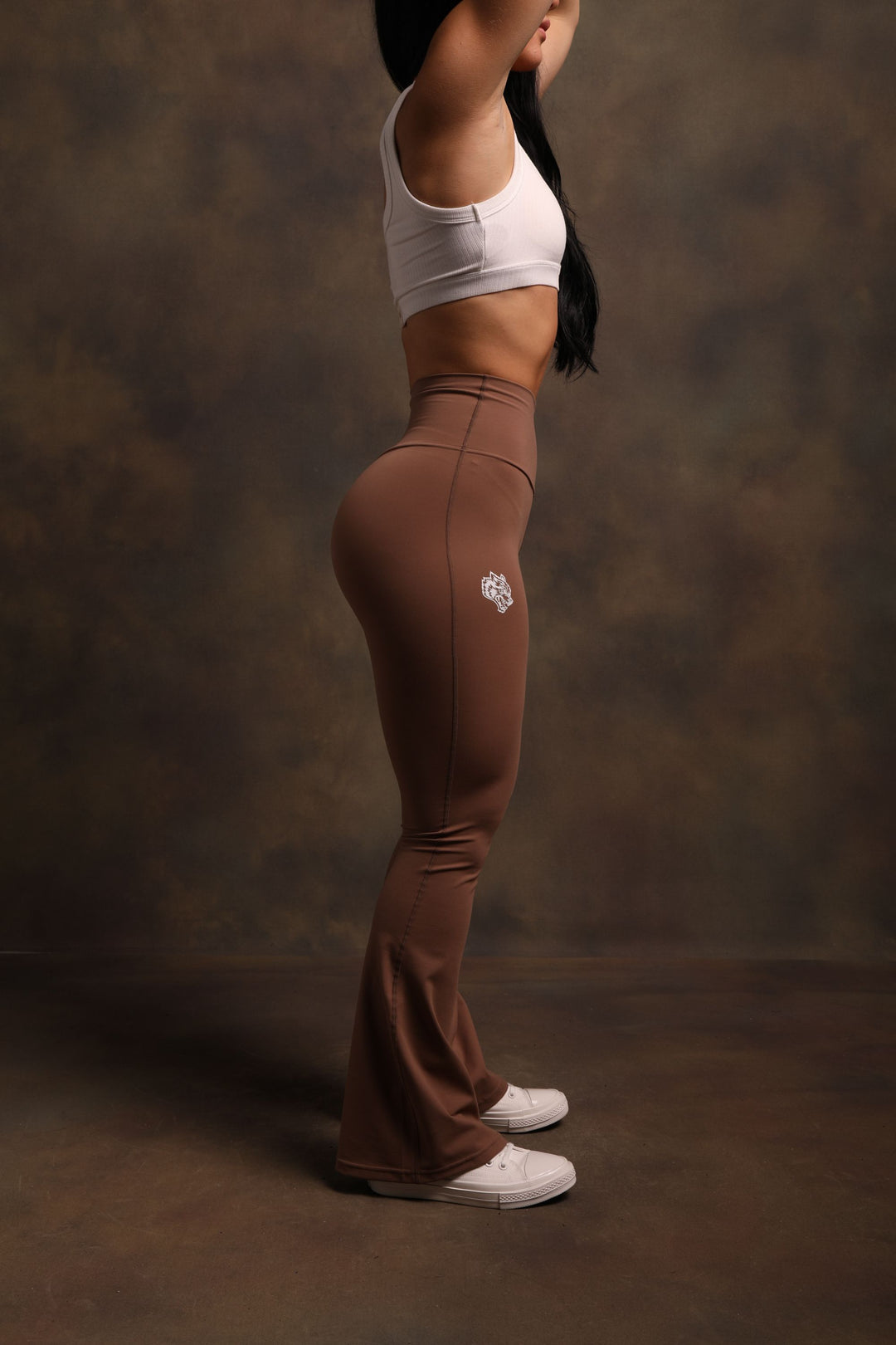 Dual "Georgia" Energy Flare Leggings in Mojave Brown
