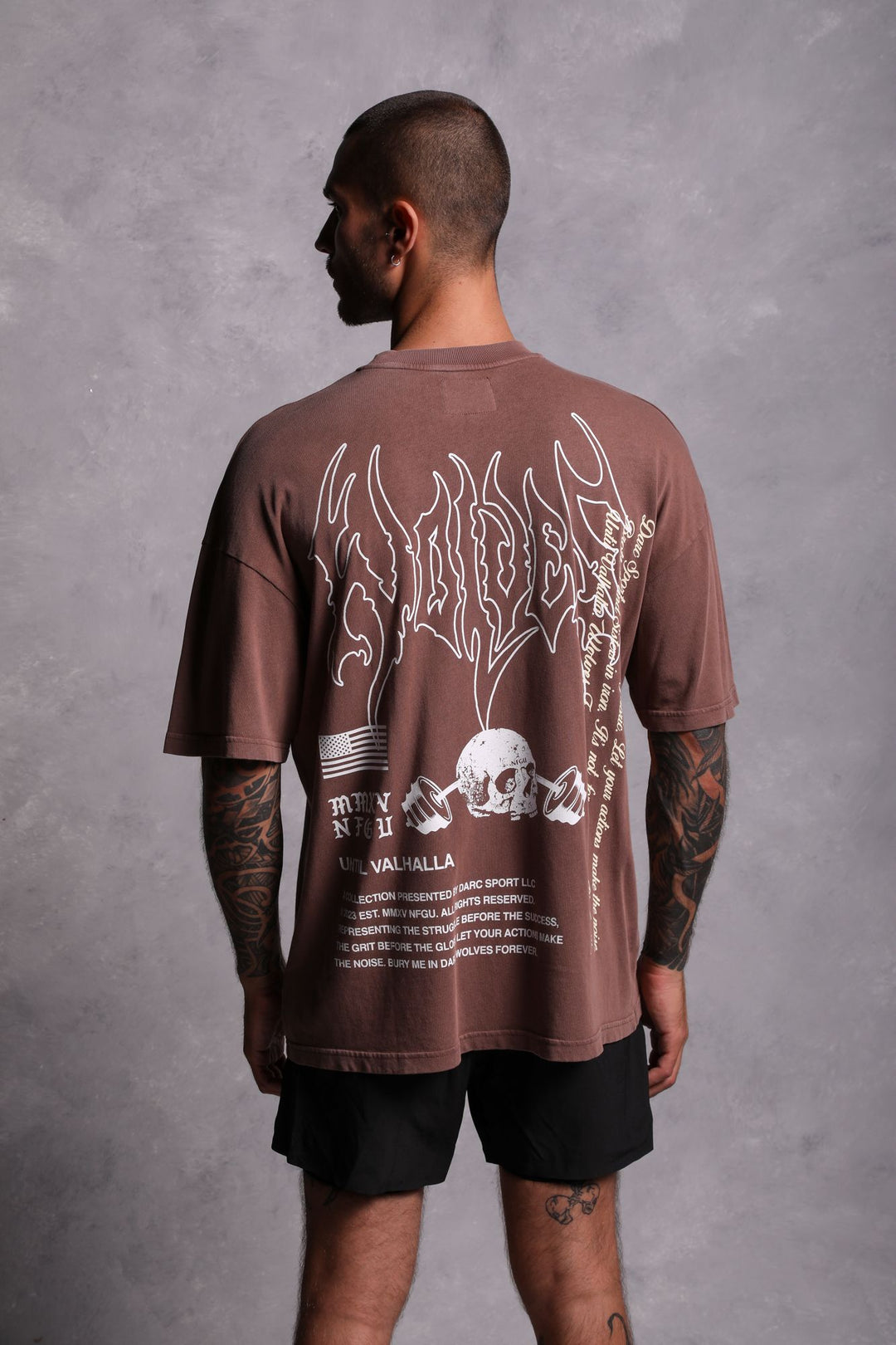 Us Vs. Them "Premium Vintage" Oversized Tee in Norse Brown