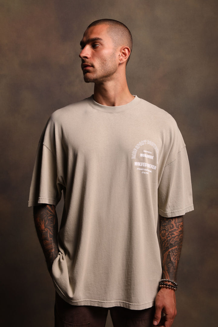 The One You Feed "Premium Vintage" Oversized Tee in Cactus Gray