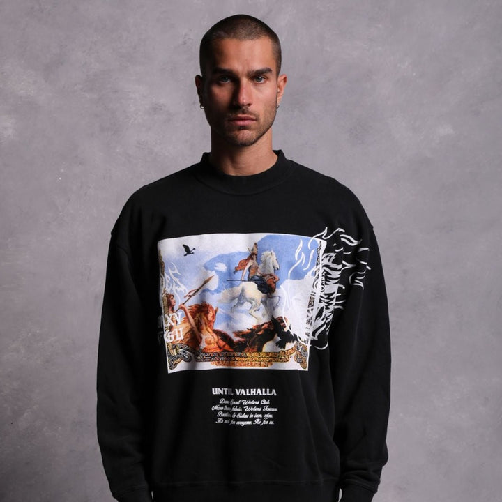 Until Our End "Vintage Cornell" Crewneck in Black