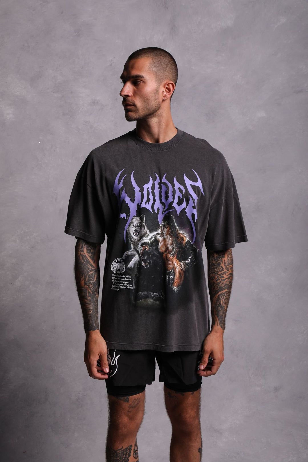 Goddess "Premium Vintage" Oversized Tee in Wolf Gray