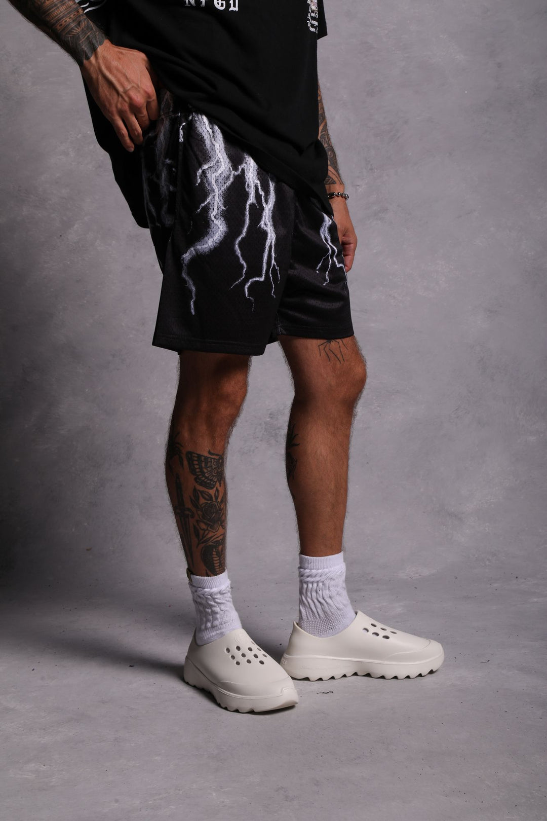 Above Us Patch Liam 5" Mesh Shorts in Black