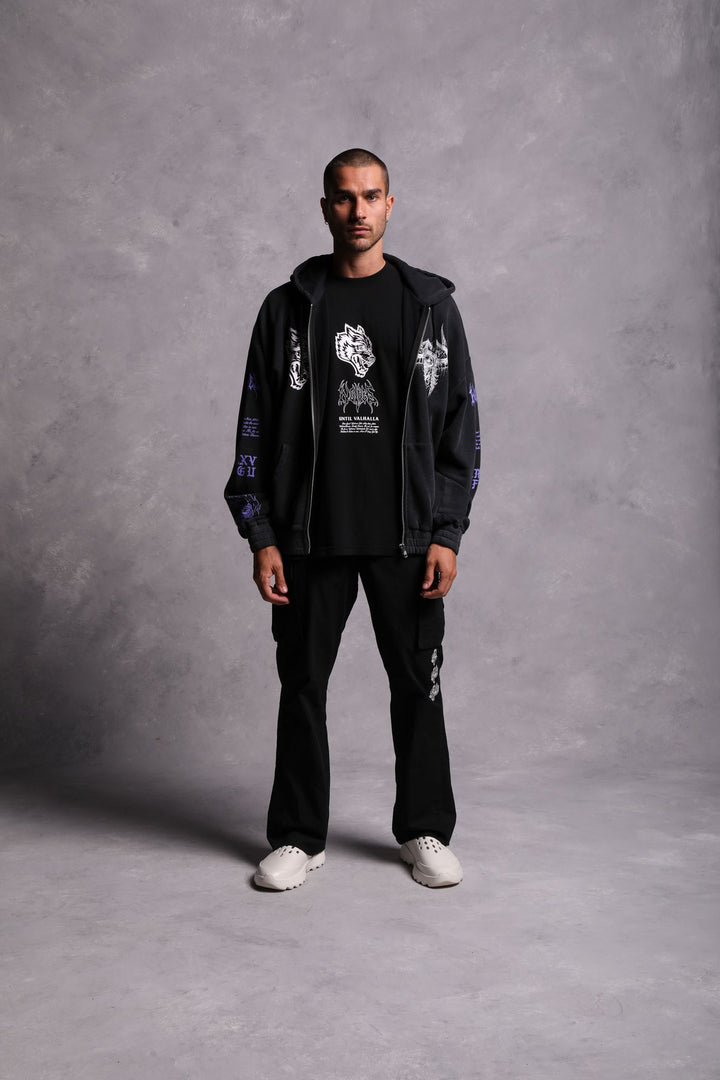 Us Vs. Them "Vintage Chambers" Zip Hoodie in Black