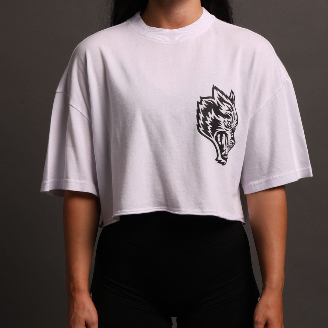 In Our Heart "Premium" Oversized (Cropped) Tee in White