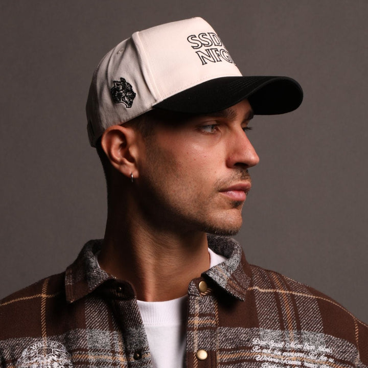 SSDD NFGU 5 Panel Hat in Cream/Black