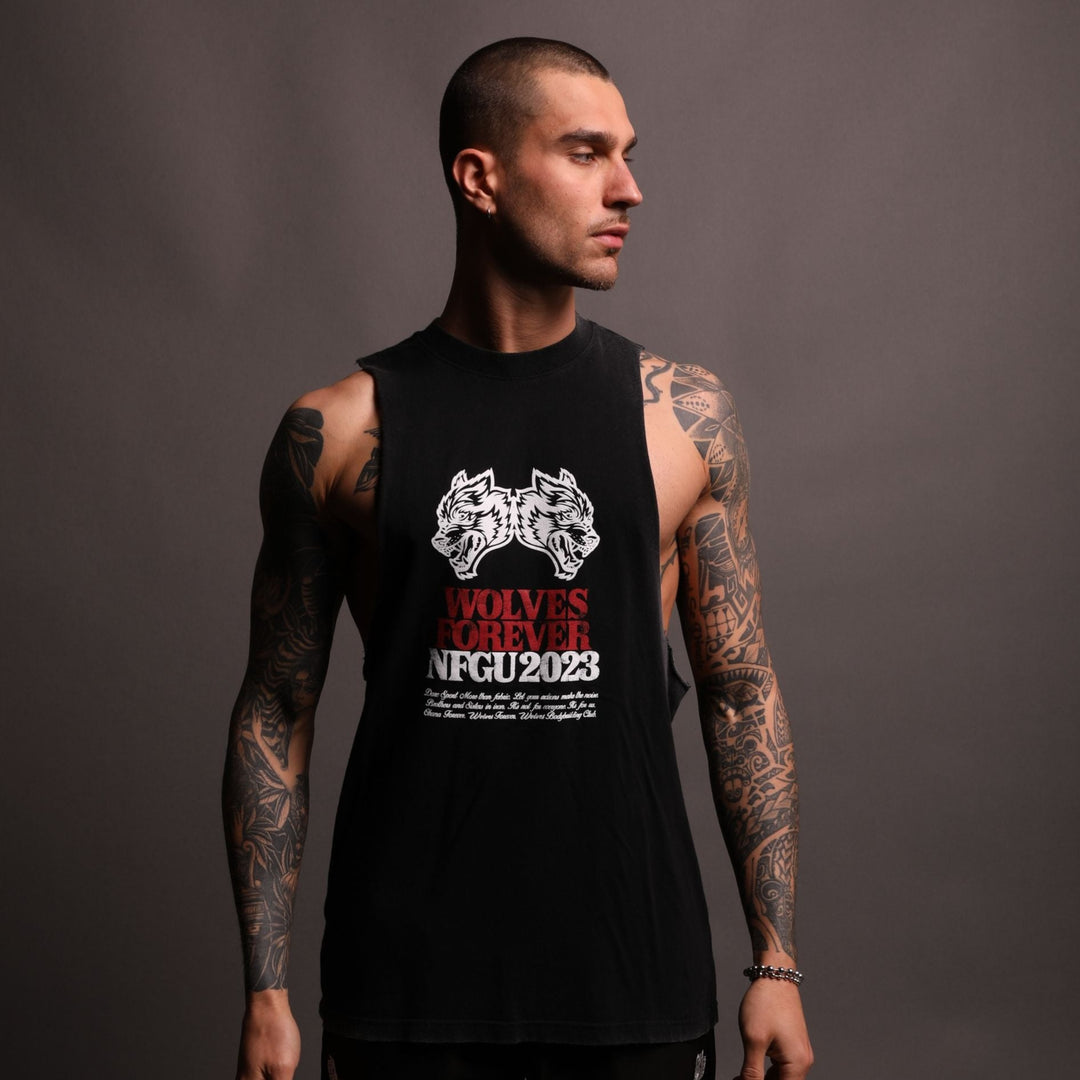 Fly Higher V2 "Vintage Tommy" Muscle Tee in Black