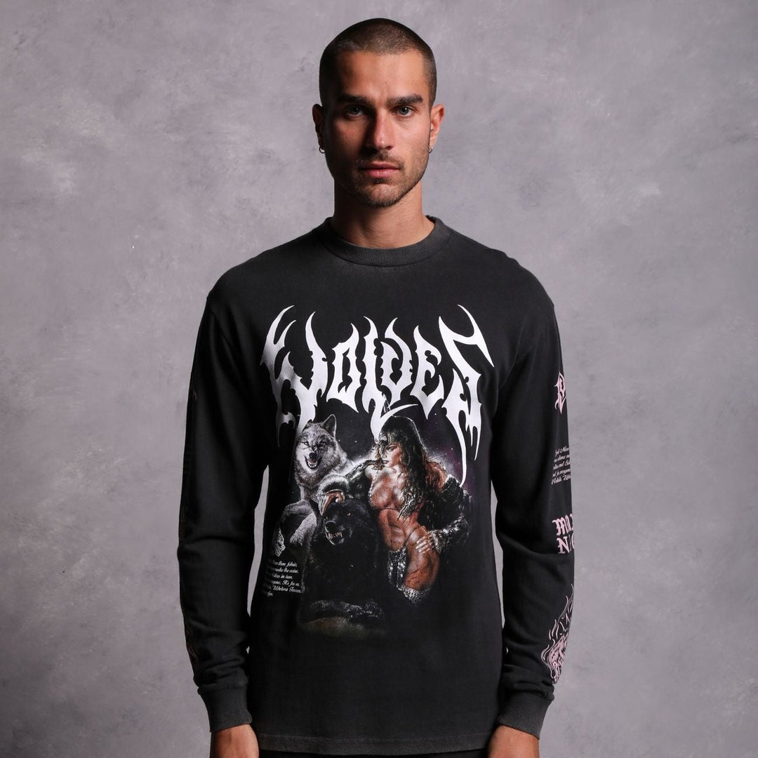 Goddess "Premium Vintage" (LS) Tee in Charcoal