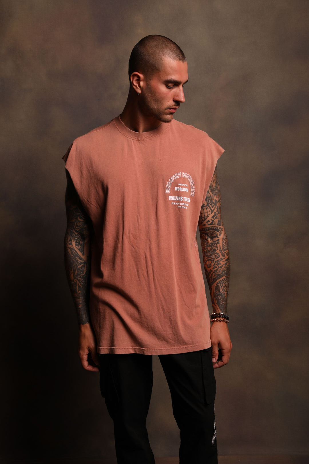 The One You Feed "Premium Vintage" Muscle Tee in Desert Rose