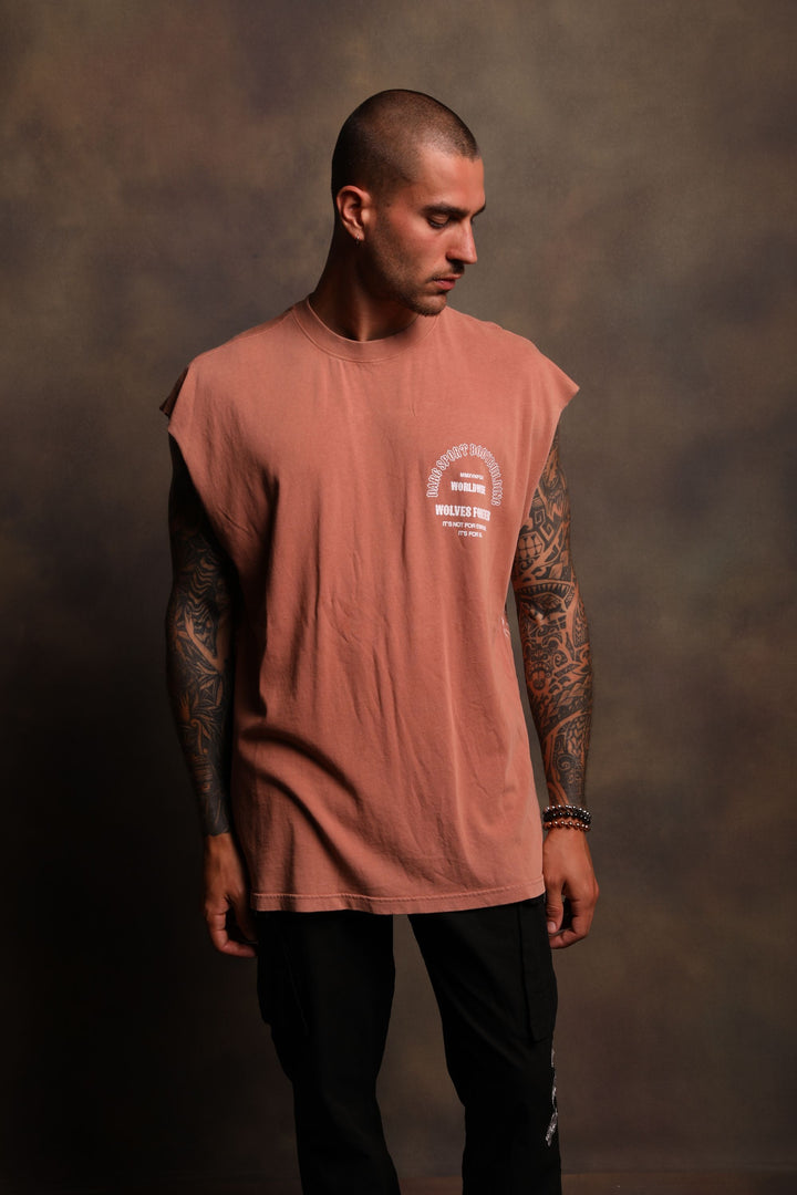 The One You Feed "Premium Vintage" Muscle Tee in Desert Rose