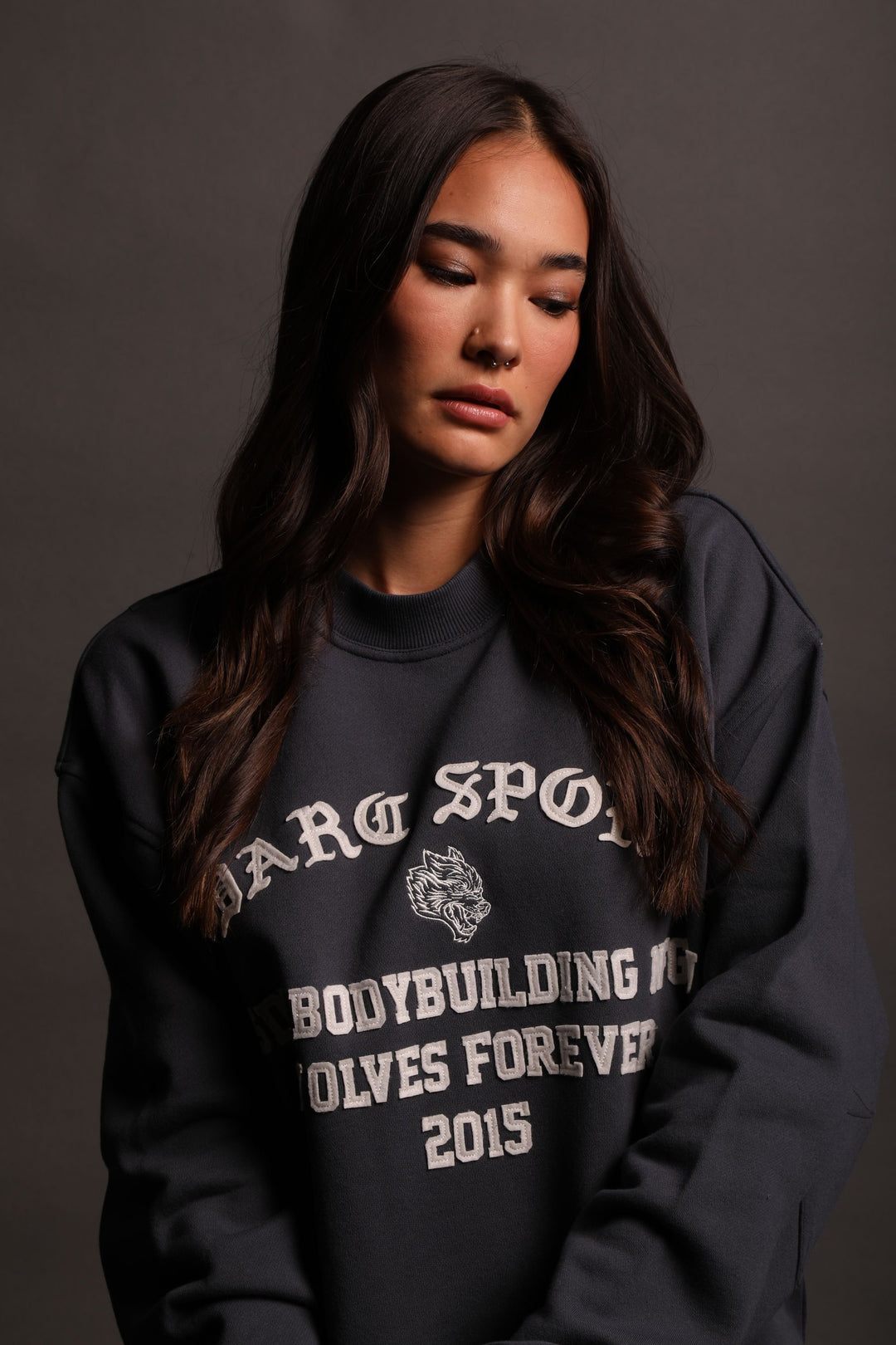 In This World She "Cornell" Crewneck in Midnight Blue
