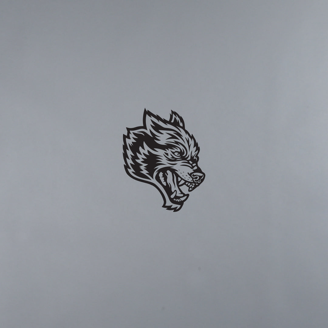Small Wolf Head Decal Sticker In Black