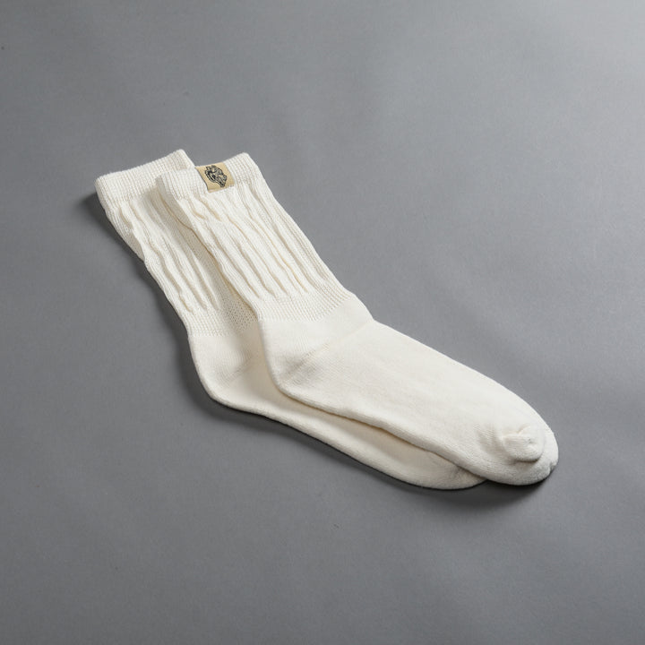 Wolf Patch Comfy Socks in Cream