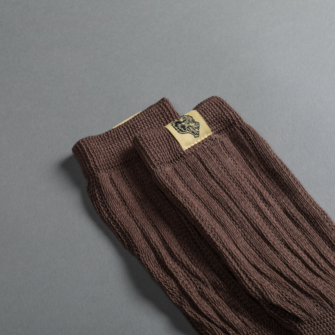 Wolf Patch Comfy Socks in Combat Brown