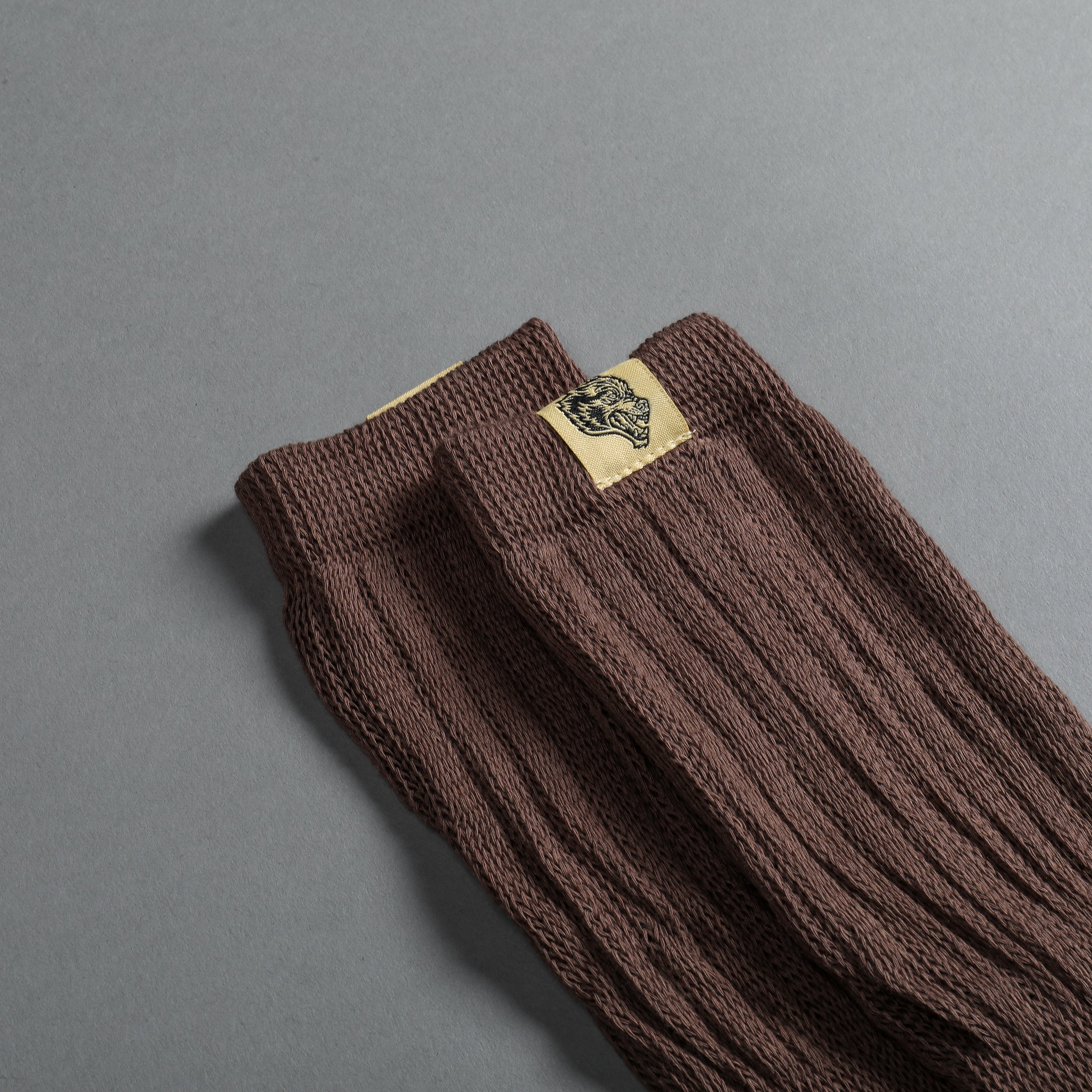 Wolf Patch Comfy Socks in Combat Brown