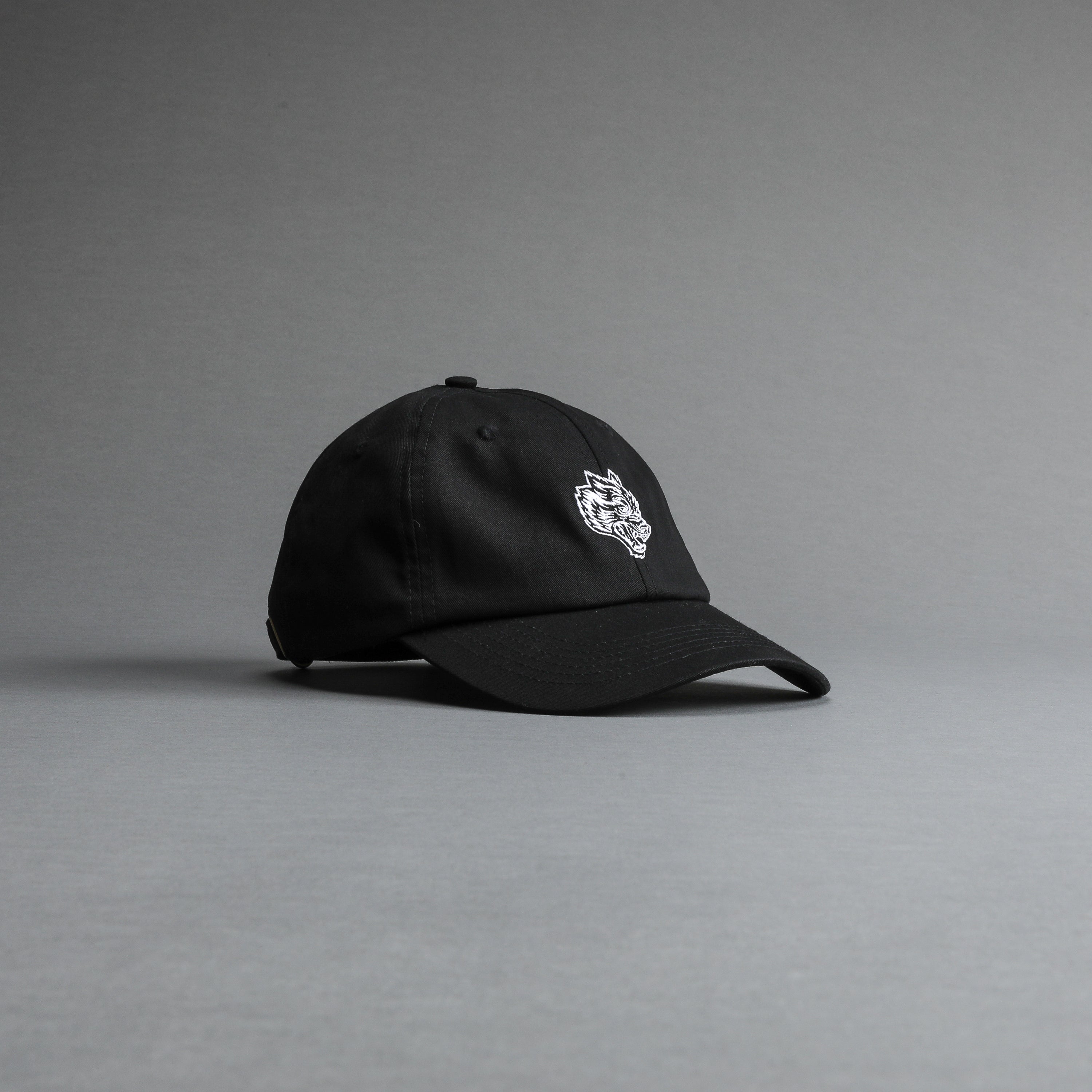 Wolf Head Dad Hat in Black