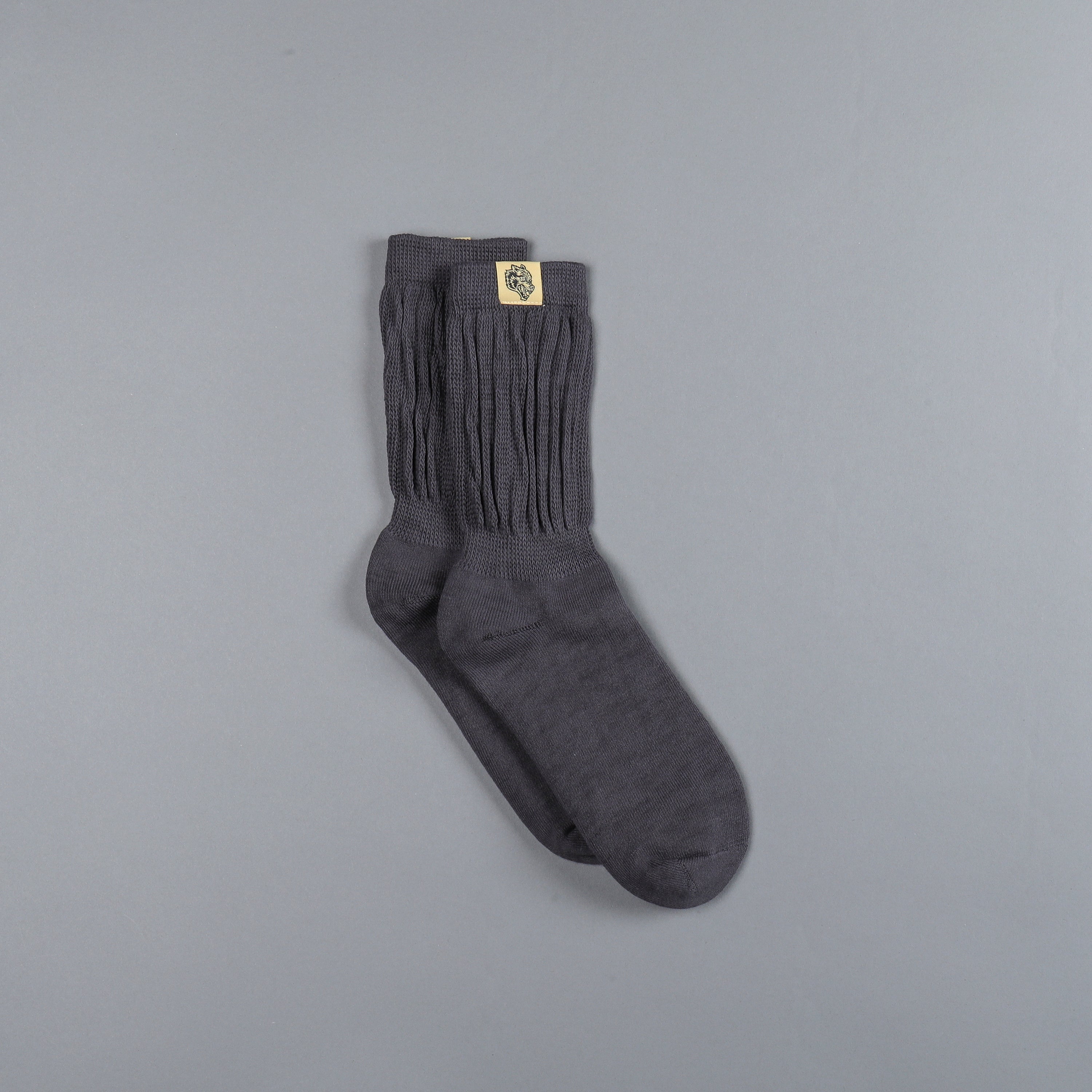 Wolf Patch Comfy Socks in Wolf Gray