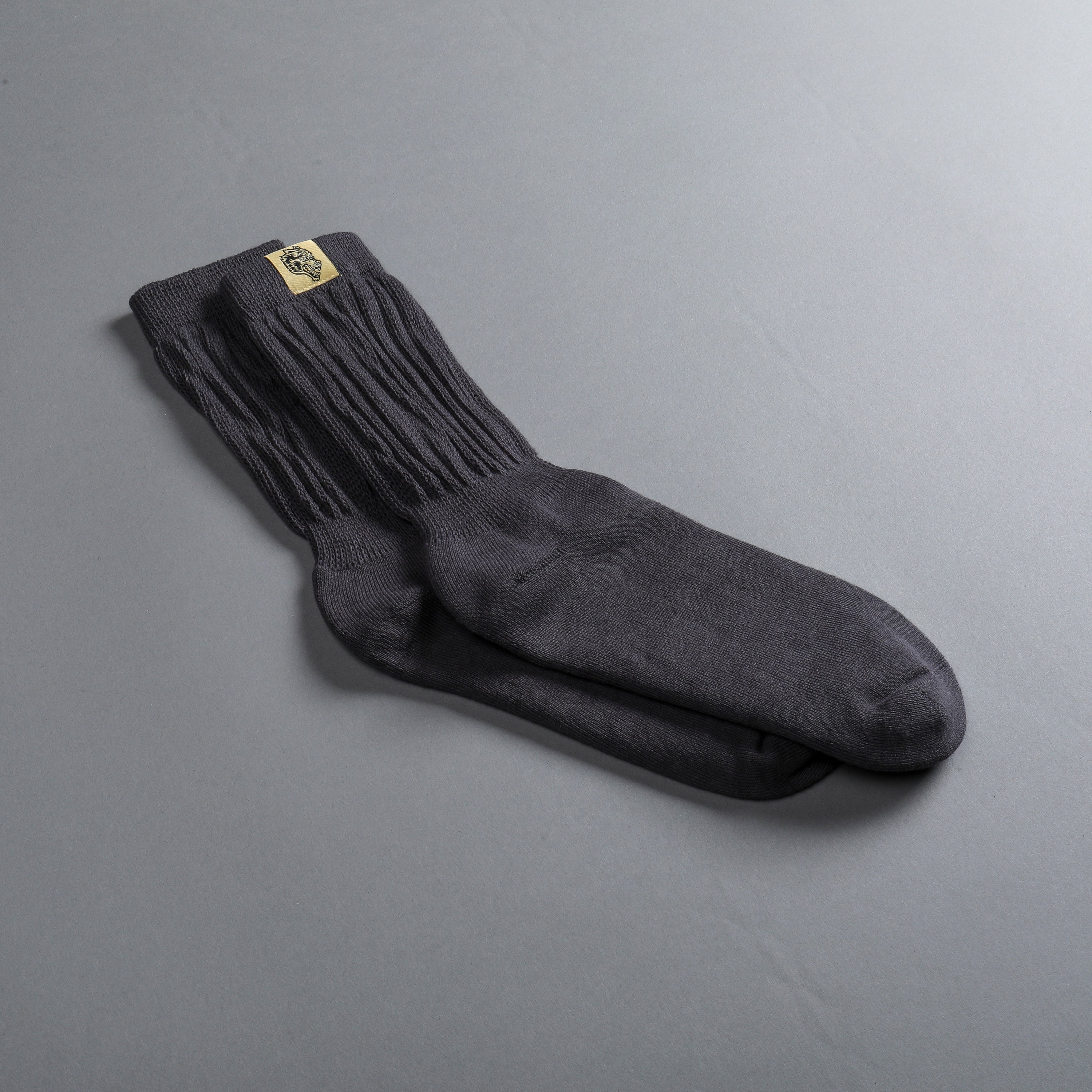 Wolf Patch Comfy Socks in Wolf Gray
