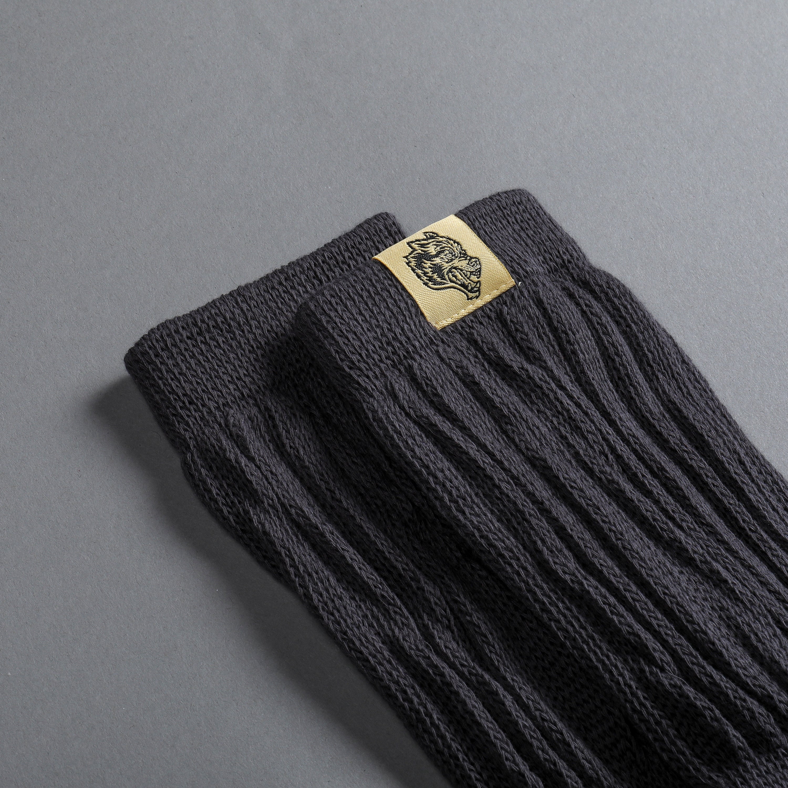 Wolf Patch Comfy Socks in Wolf Gray