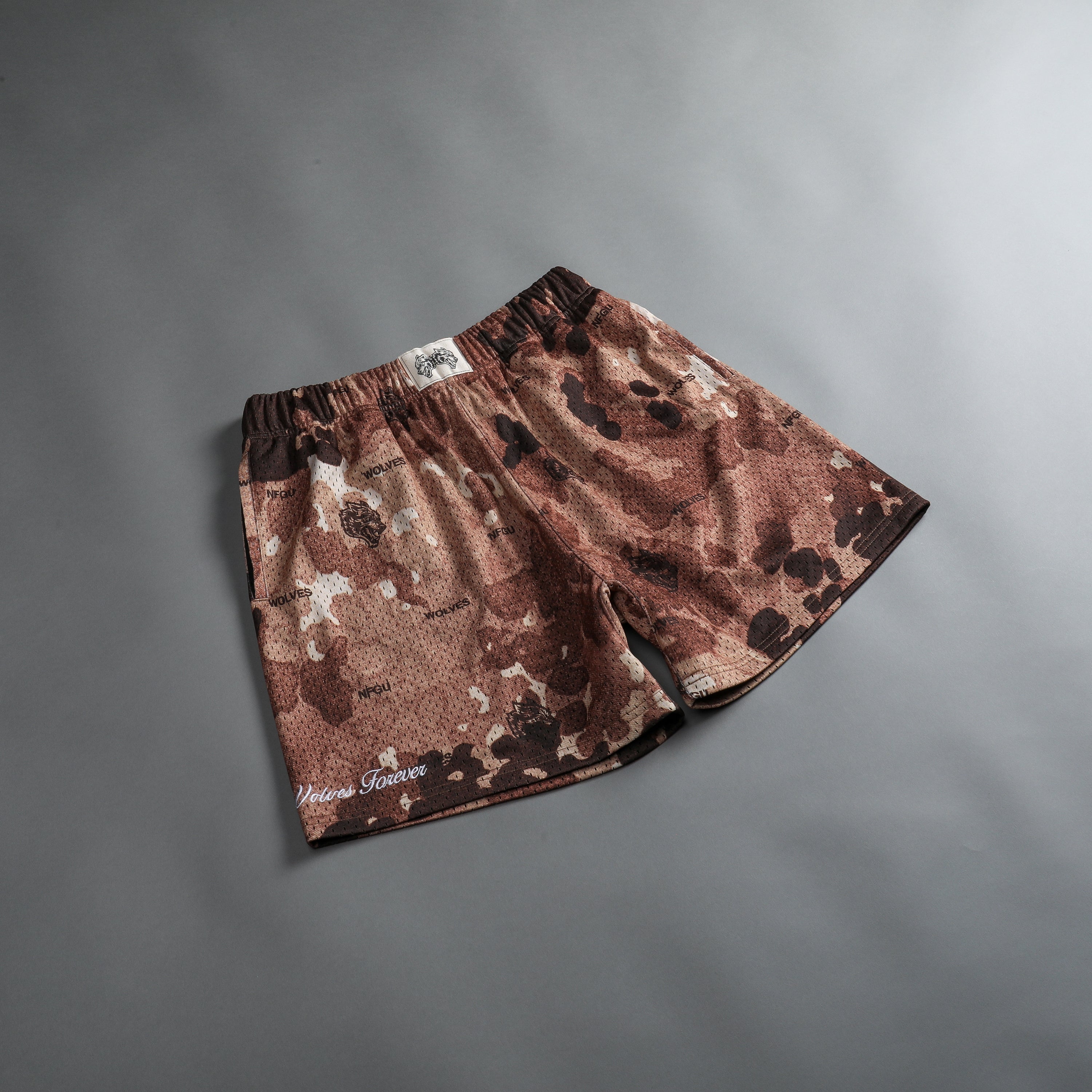 Sewn Together Patch Liam Mesh Shorts in Canyon Origin Camo