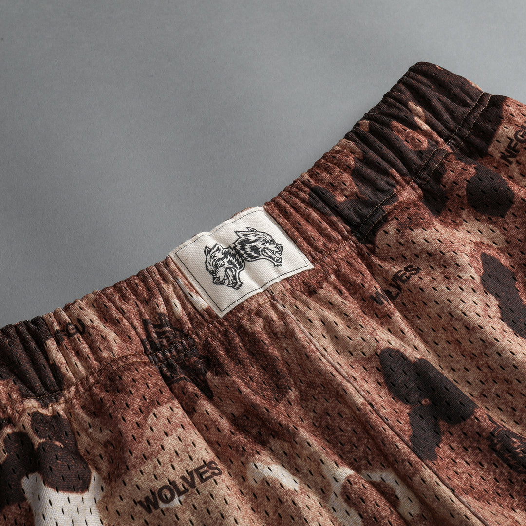 Sewn Together Patch Liam Mesh Shorts in Canyon Origin Camo