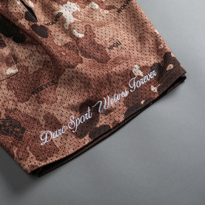 Sewn Together Patch Liam Mesh Shorts in Canyon Origin Camo