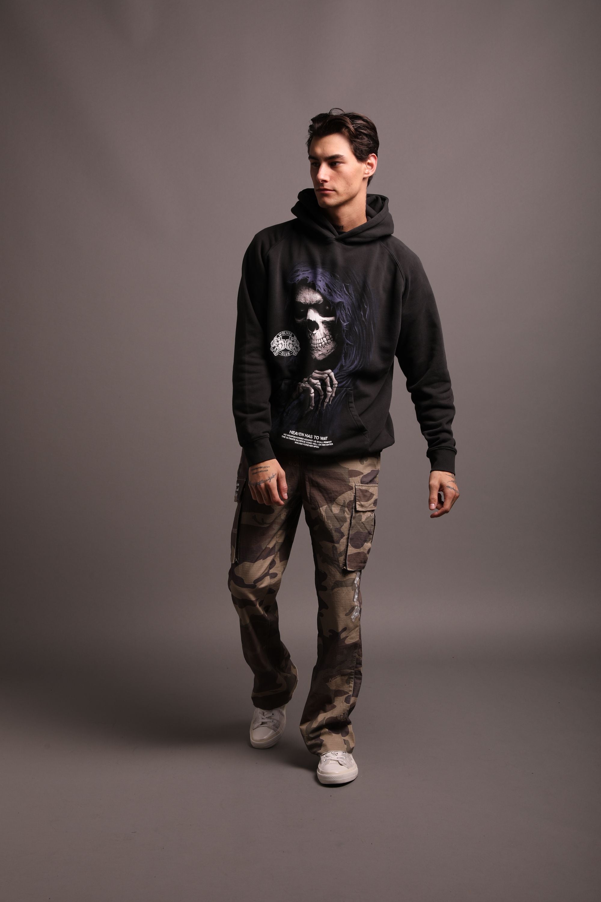 Reaper V2 "Vintage Raglan" Hoodie in Charcoal