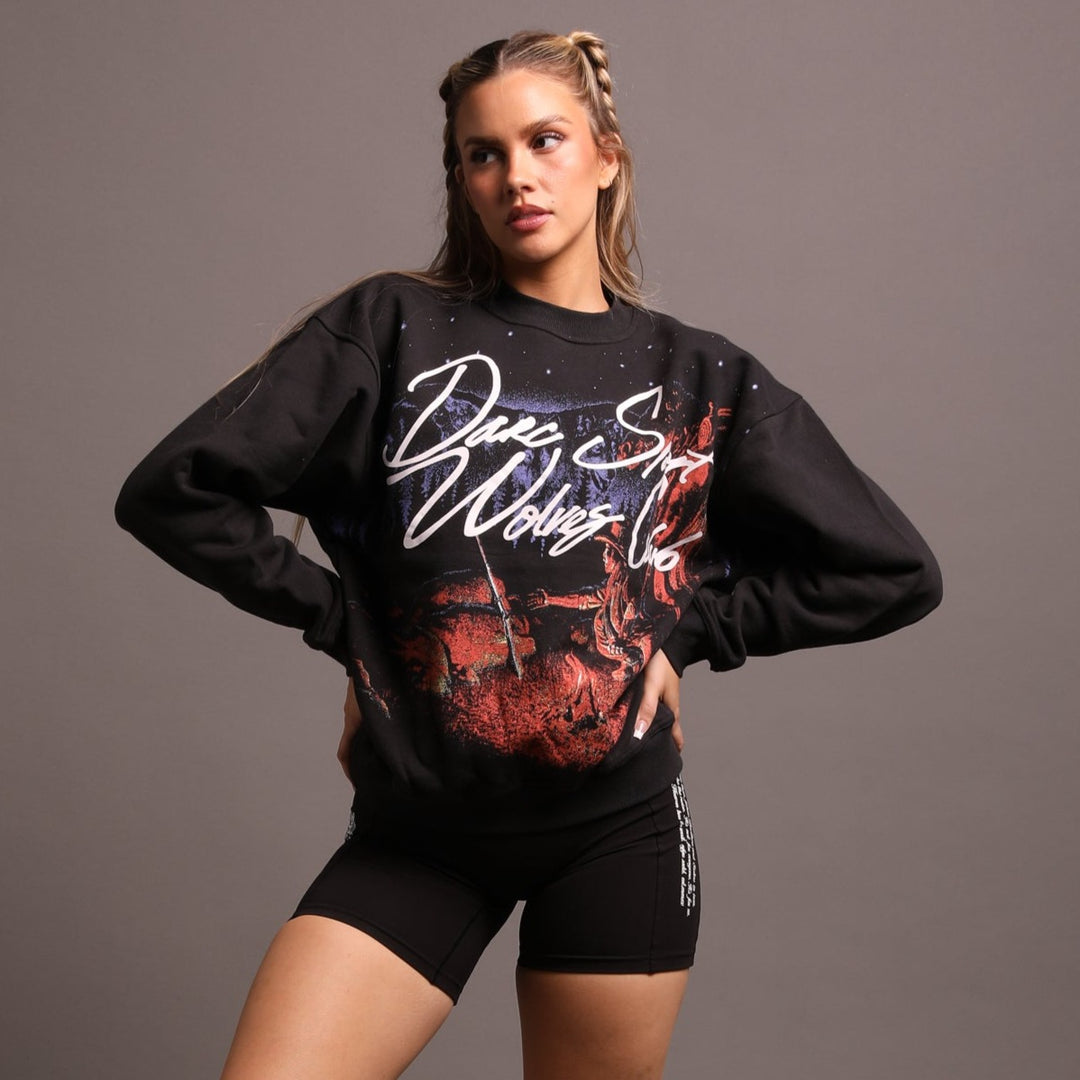 She The Hardest Climb "Vintage London" Crewneck in Charcoal