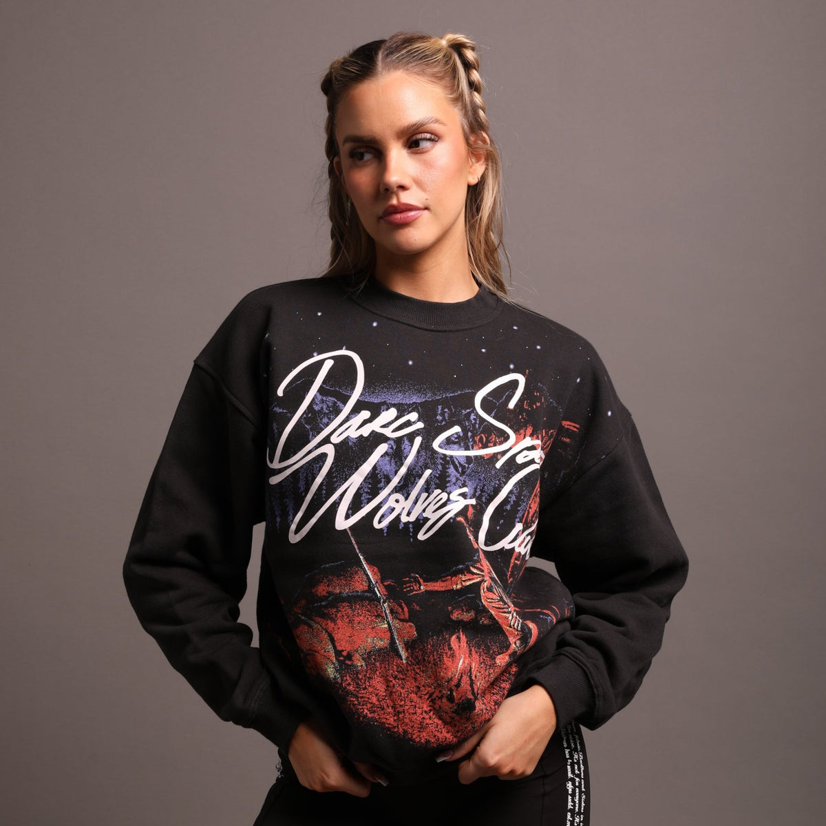 She The Hardest Climb "Vintage London" Crewneck in Charcoal