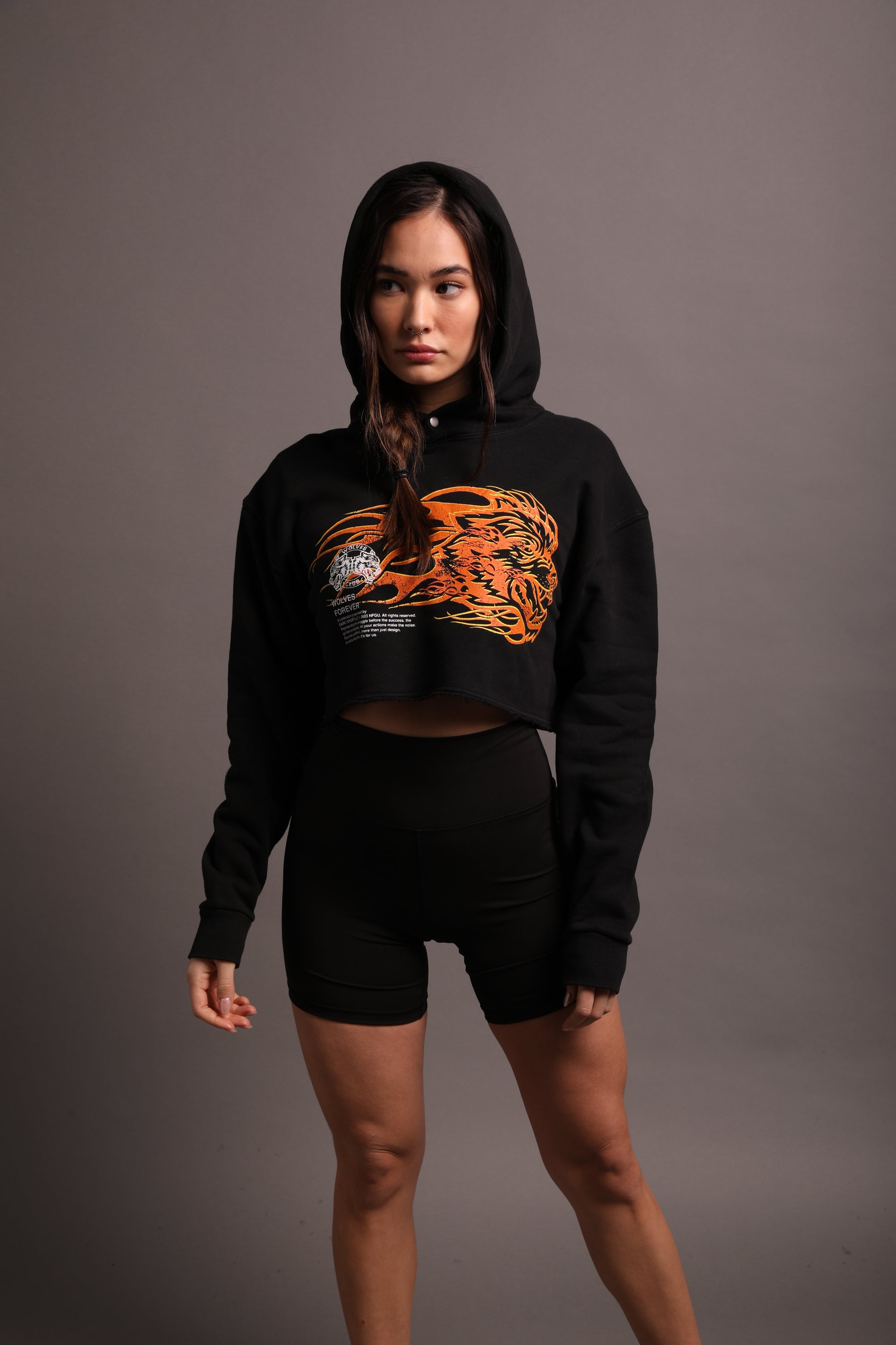 She Hell Can't Hold Us "Pierce" (Cropped) Hoodie in Black
