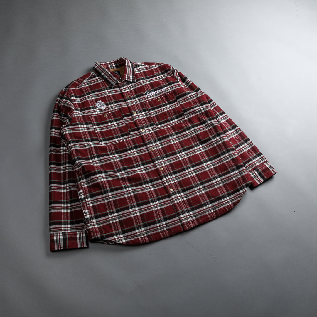 Seattle Sherpa Lined Flannel in Brick Plaid