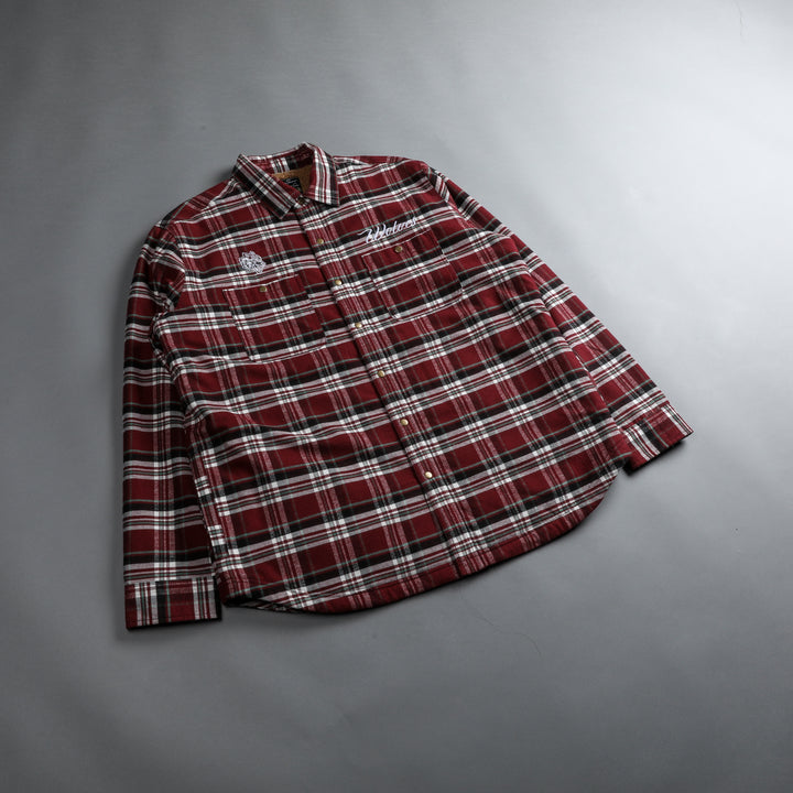Seattle Sherpa Lined Flannel in Brick Plaid