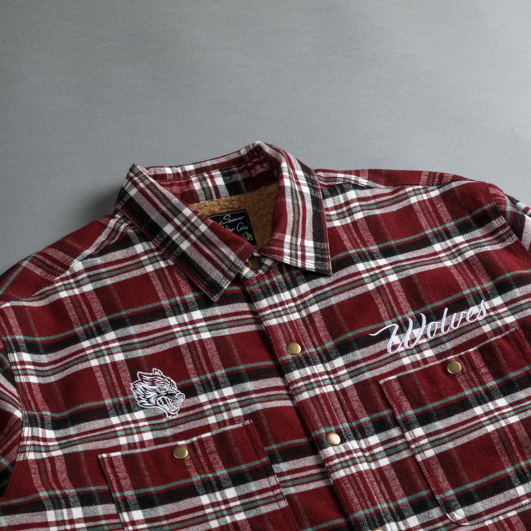 Seattle Sherpa Lined Flannel in Brick Plaid