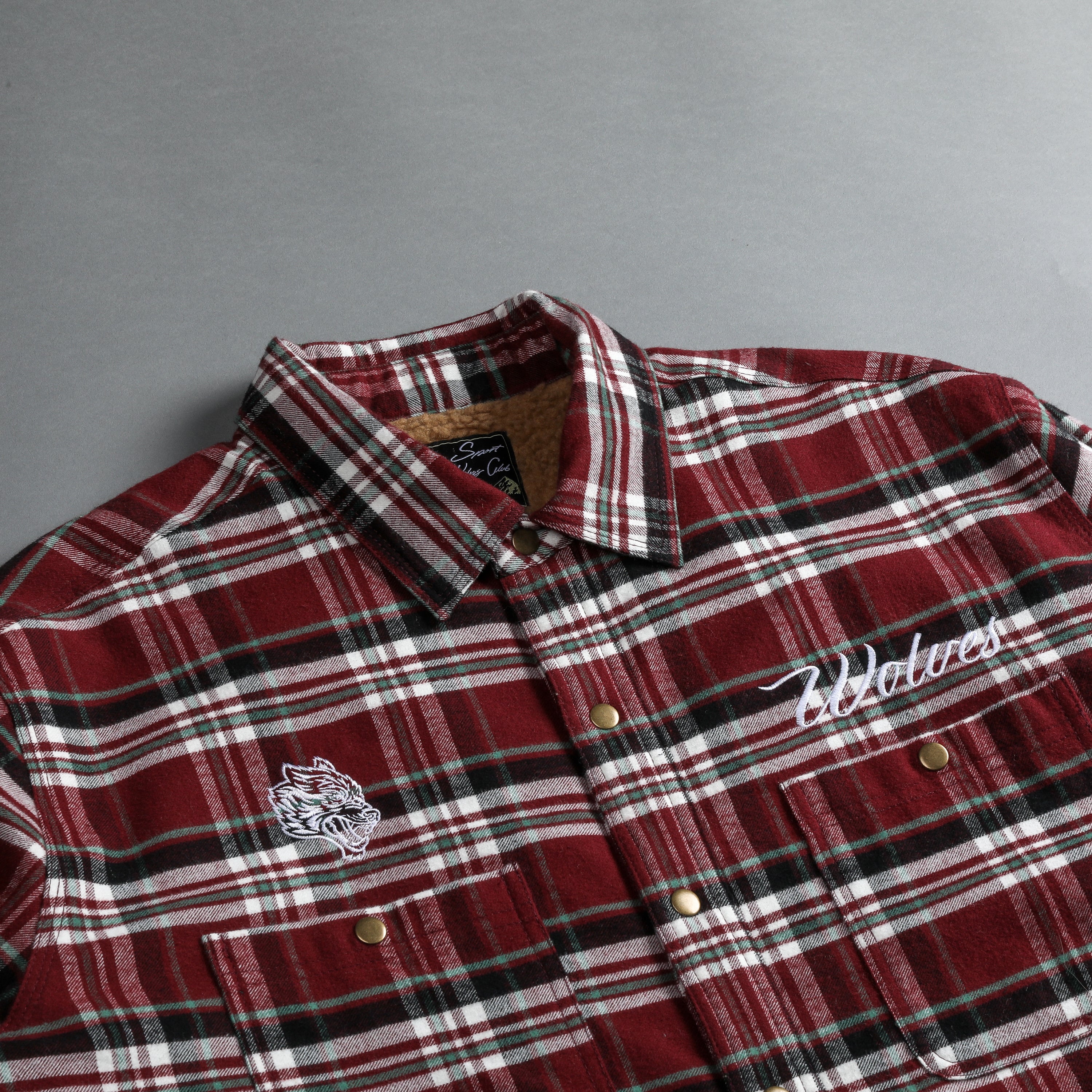 Seattle Sherpa Lined Flannel in Brick Plaid