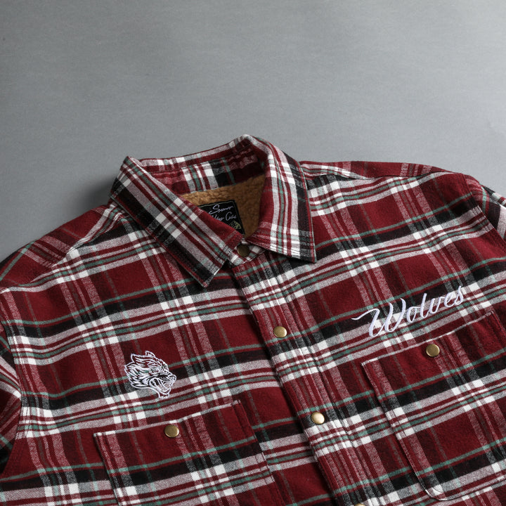 Seattle Sherpa Lined Flannel in Brick Plaid