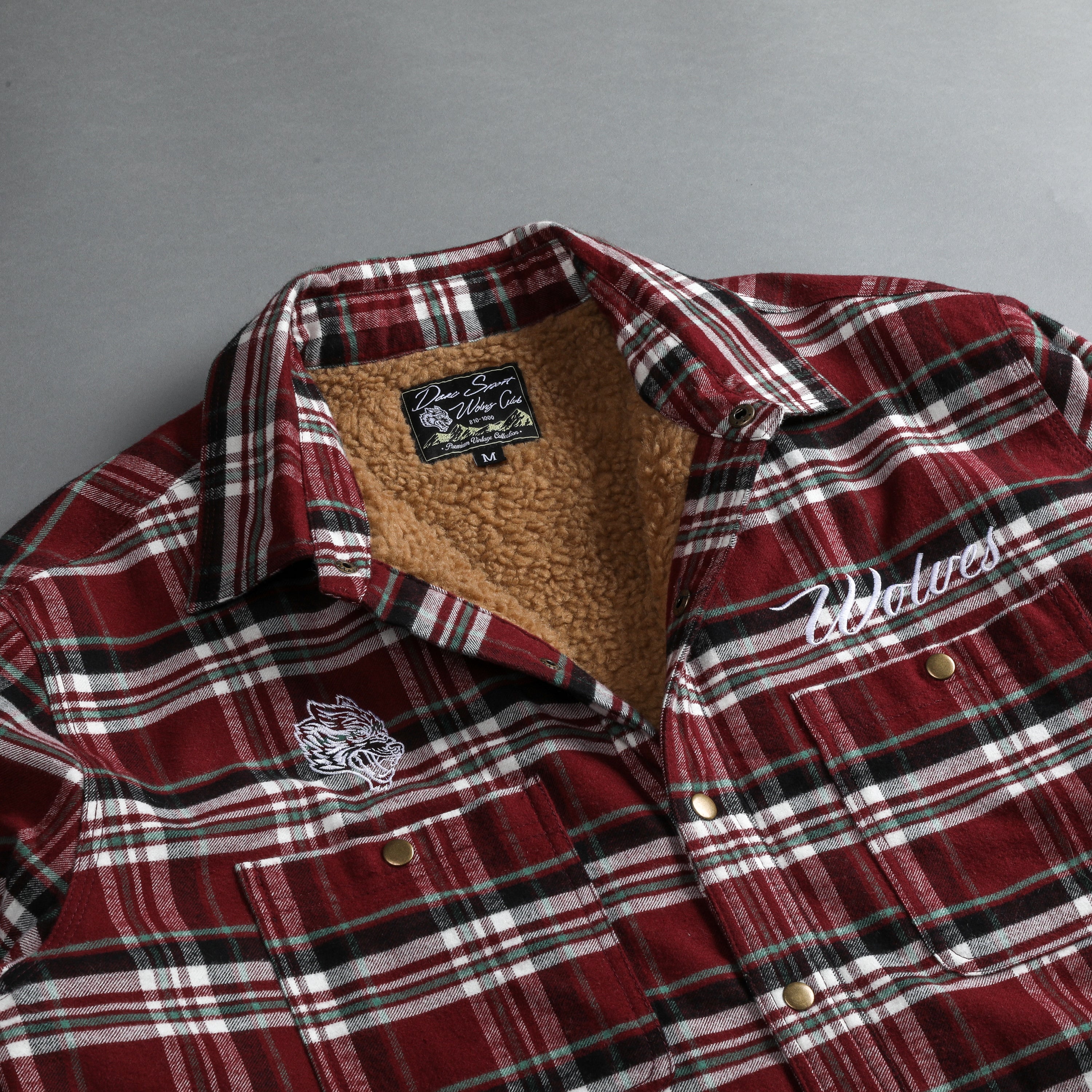 Seattle Sherpa Lined Flannel in Brick Plaid