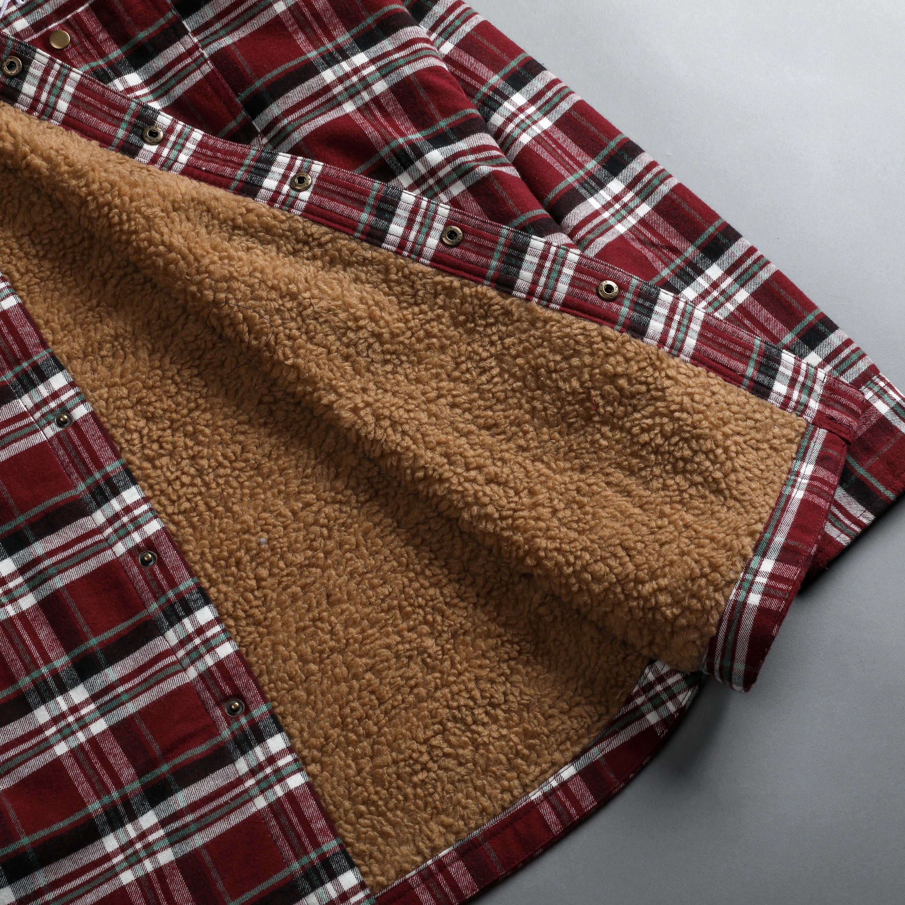 Seattle Sherpa Lined Flannel in Brick Plaid