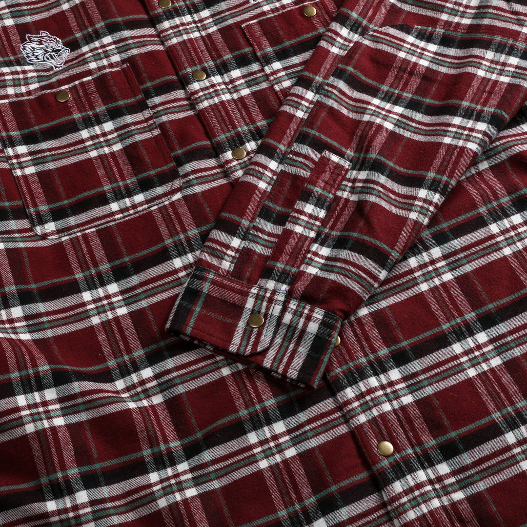 Seattle Sherpa Lined Flannel in Brick Plaid