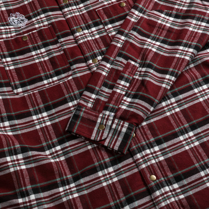 Seattle Sherpa Lined Flannel in Brick Plaid