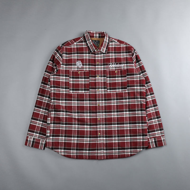 Seattle Sherpa Lined Flannel in Brick Plaid