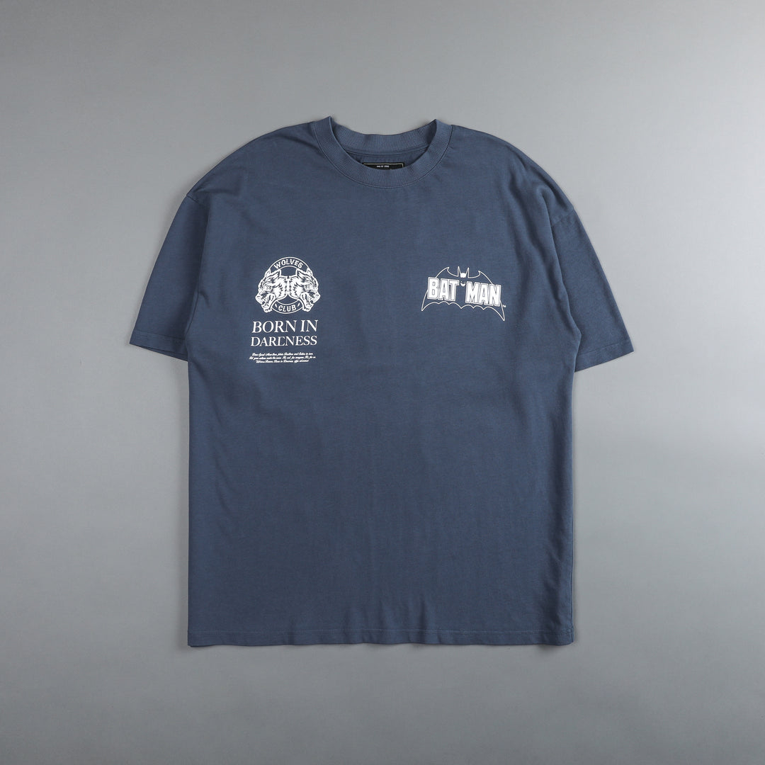 Darc Knight "Premium" Oversized Tee in Gotham Blue/Violet