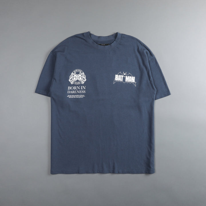 Darc Knight "Premium" Oversized Tee in Gotham Blue/Violet