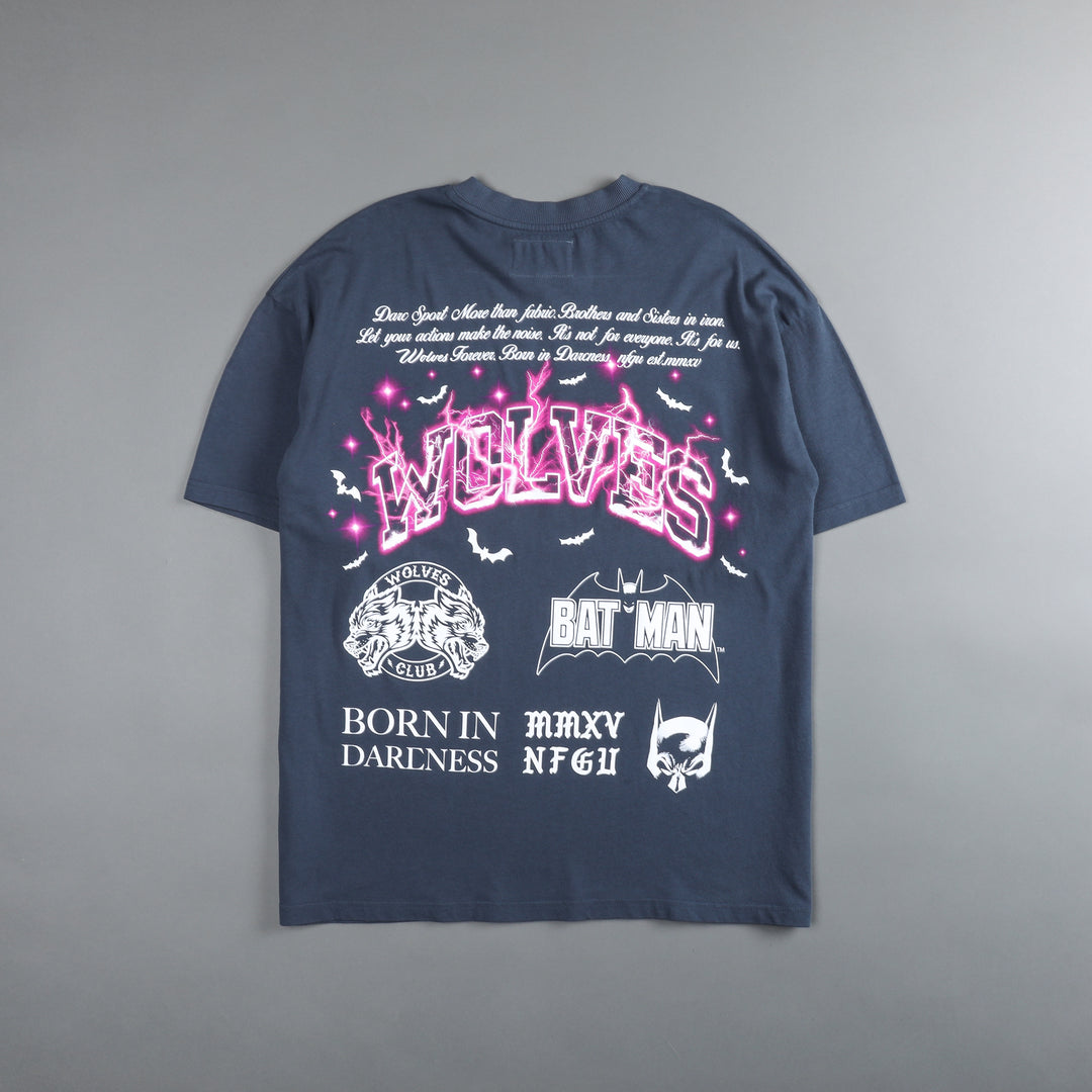 Darc Knight "Premium" Oversized Tee in Gotham Blue/Violet