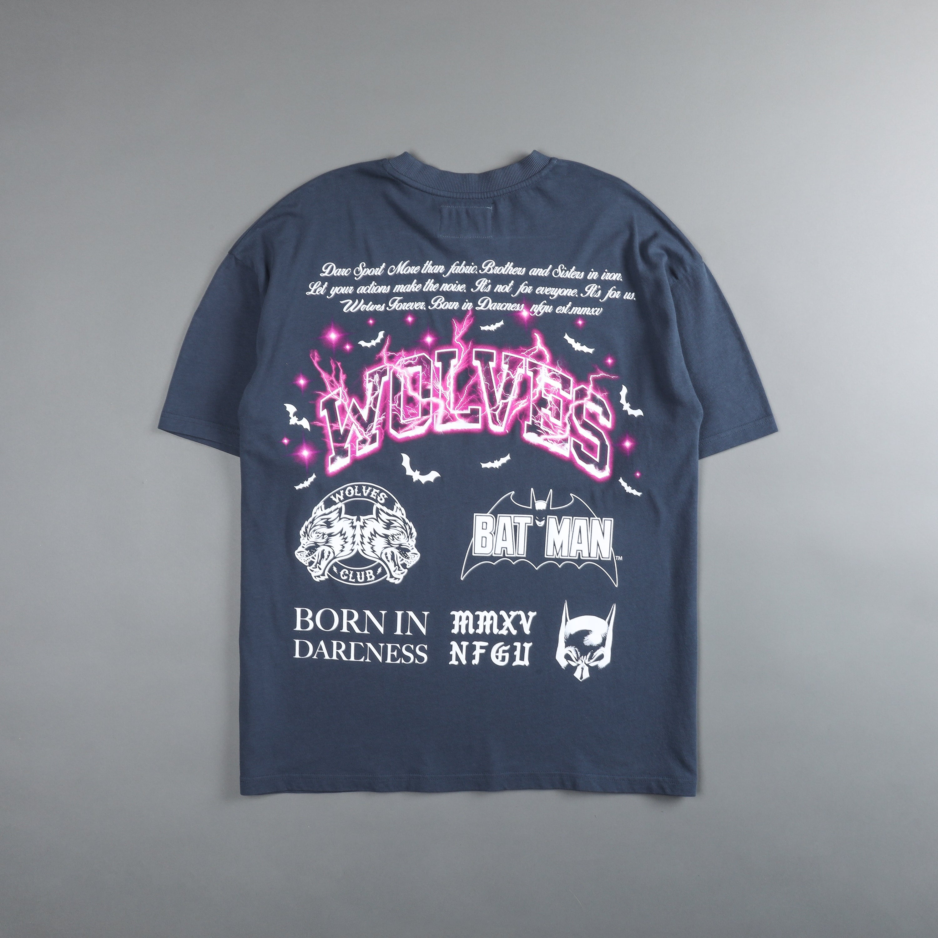 Darc Knight "Premium" Oversized Tee in Gotham Blue/Violet