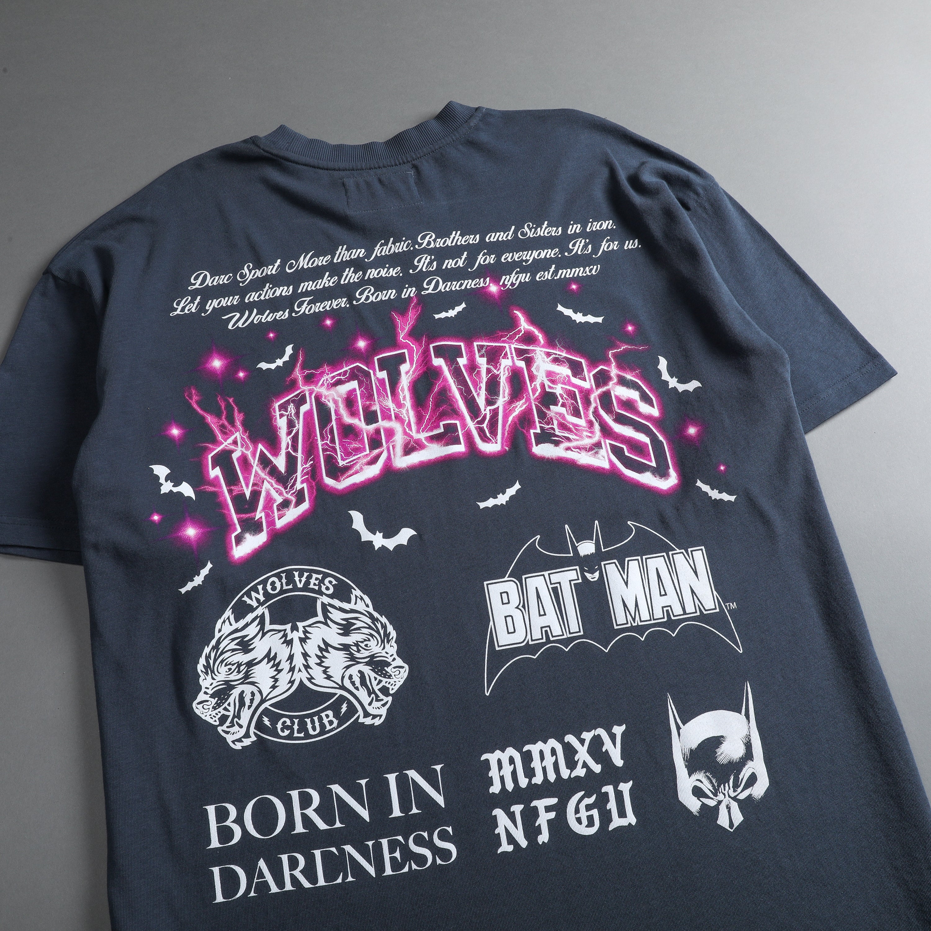 Darc Knight "Premium" Oversized Tee in Gotham Blue/Violet