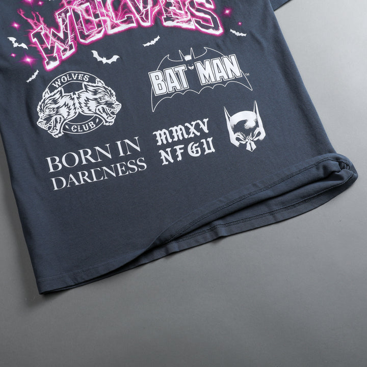 Darc Knight "Premium" Oversized Tee in Gotham Blue/Violet