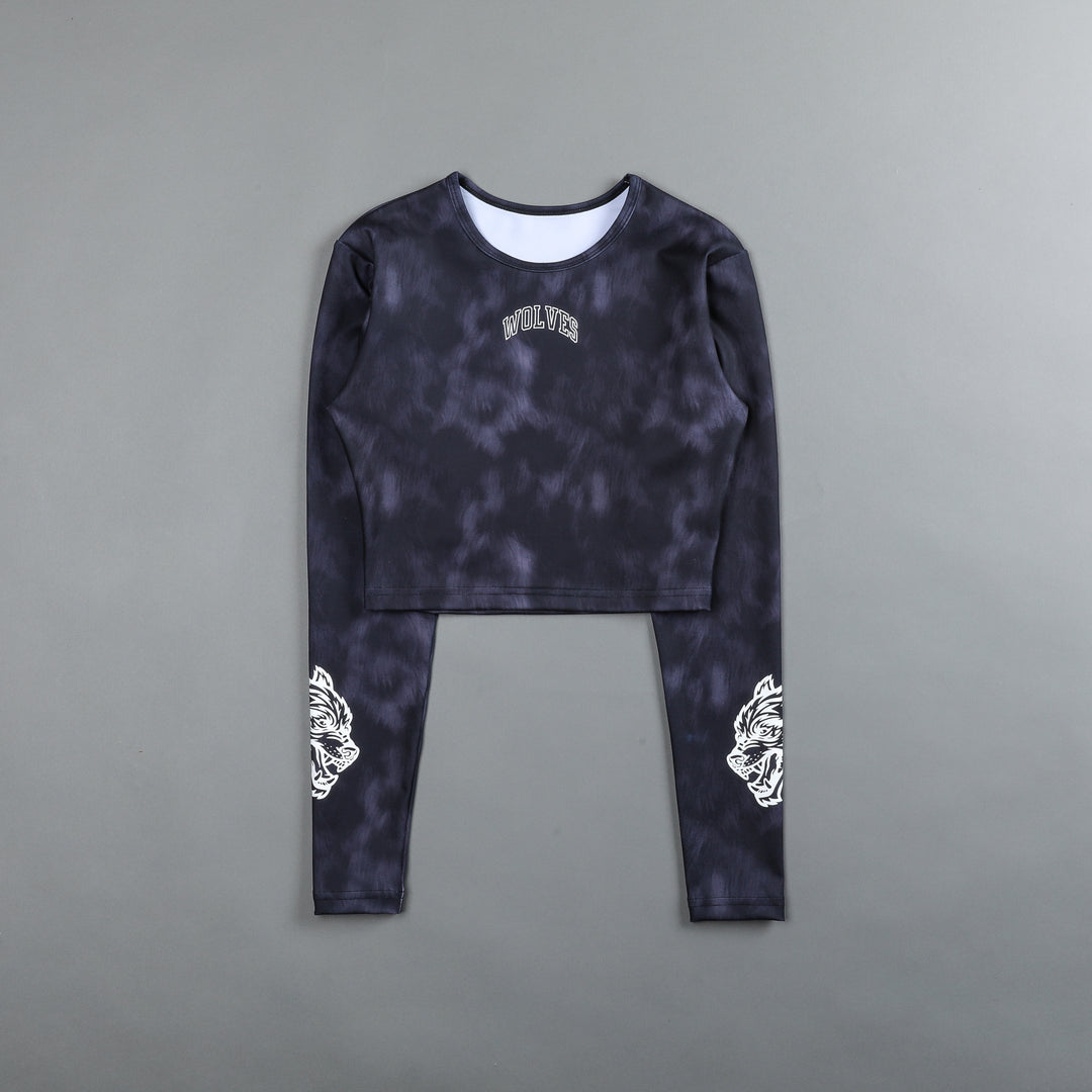 Wolf Spirit L/S "Energy" Top in Midnight Wolf Fur