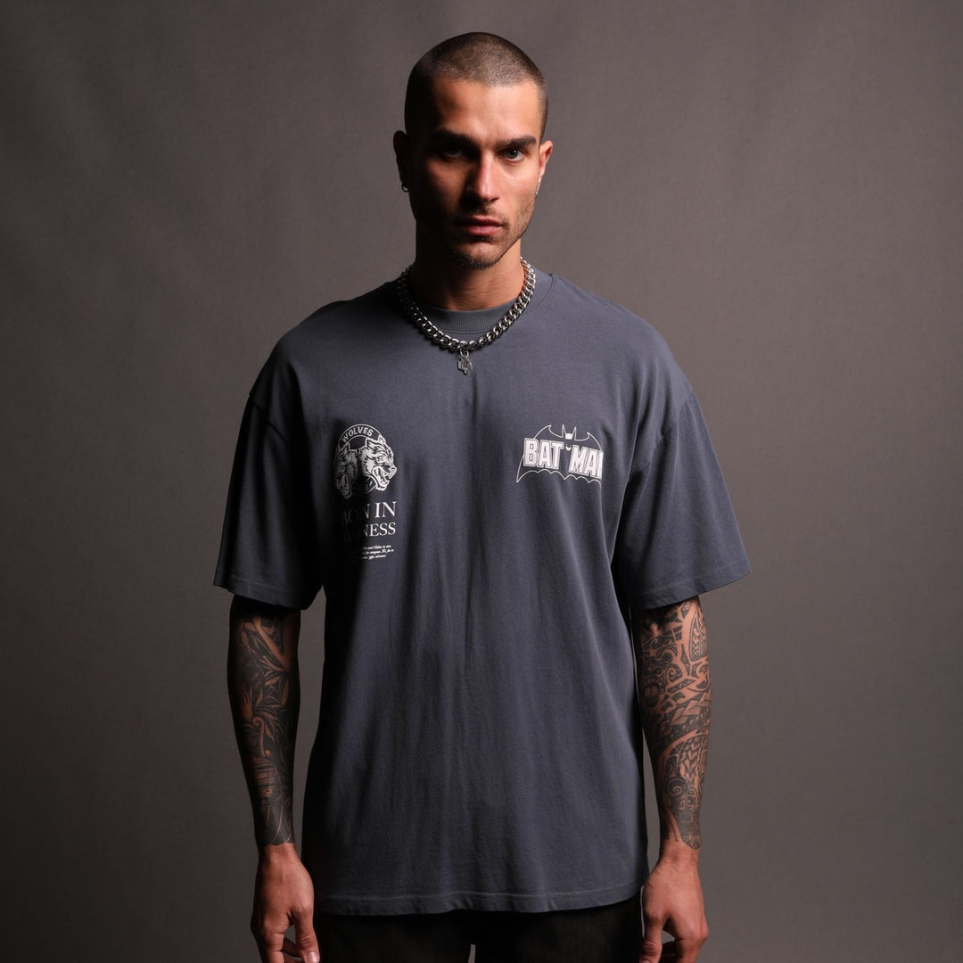 Darc Knight "Premium" Oversized Tee in Gotham Blue/Violet